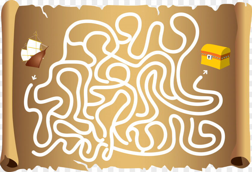 Treasure Map Maze Stock Photography PNG