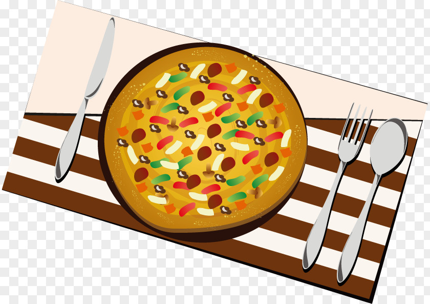 Vector Pizza And Cutlery Fast Food European Cuisine Rice Pudding PNG