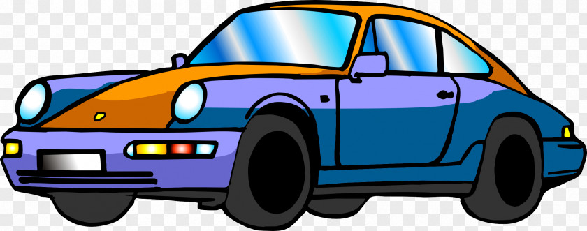 Blue Orange Classic Car Sports Automotive Design PNG