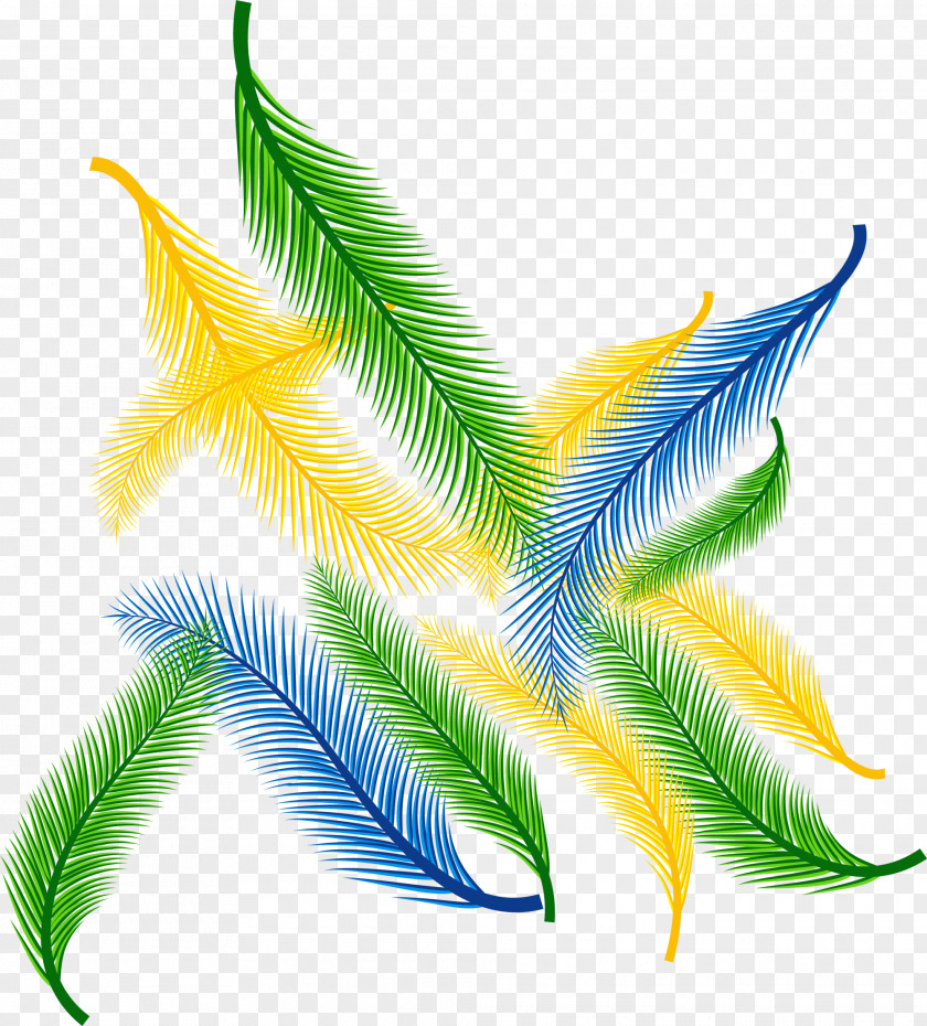 Colorful Fresh Feathers Feather Yellow PNG