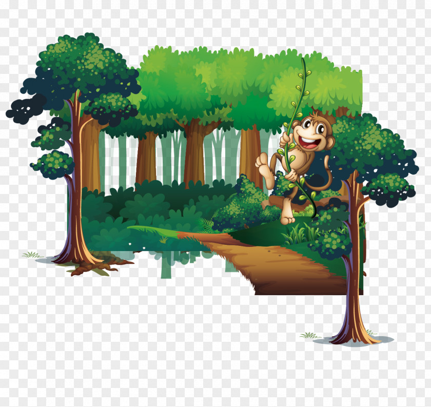 Monkey Forest And Trees Tree Download PNG