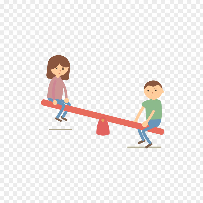 A Couple On Seesaw Euclidean Vector Icon PNG