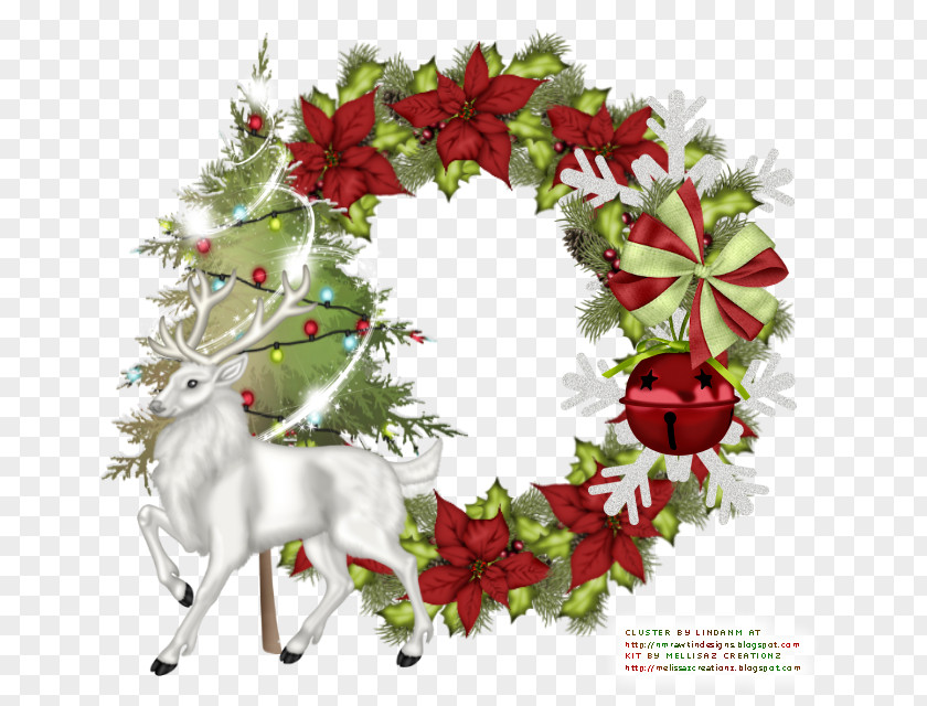 Country Wreath Reindeer Christmas Decoration PNG