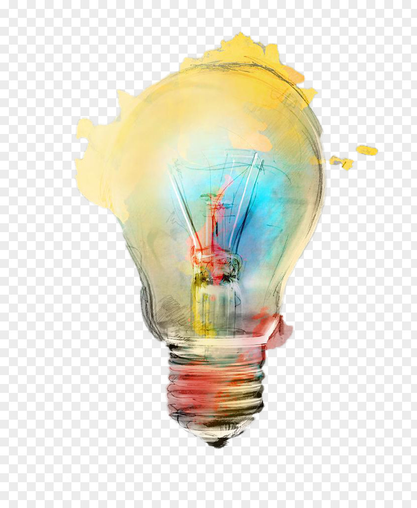 Creative Colored Bulbs Hot Air Balloon Illustration PNG