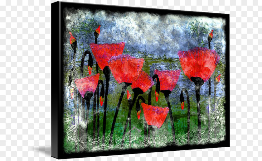 Digital Watercolor Painting Art Flowering Plant Acrylic Paint PNG
