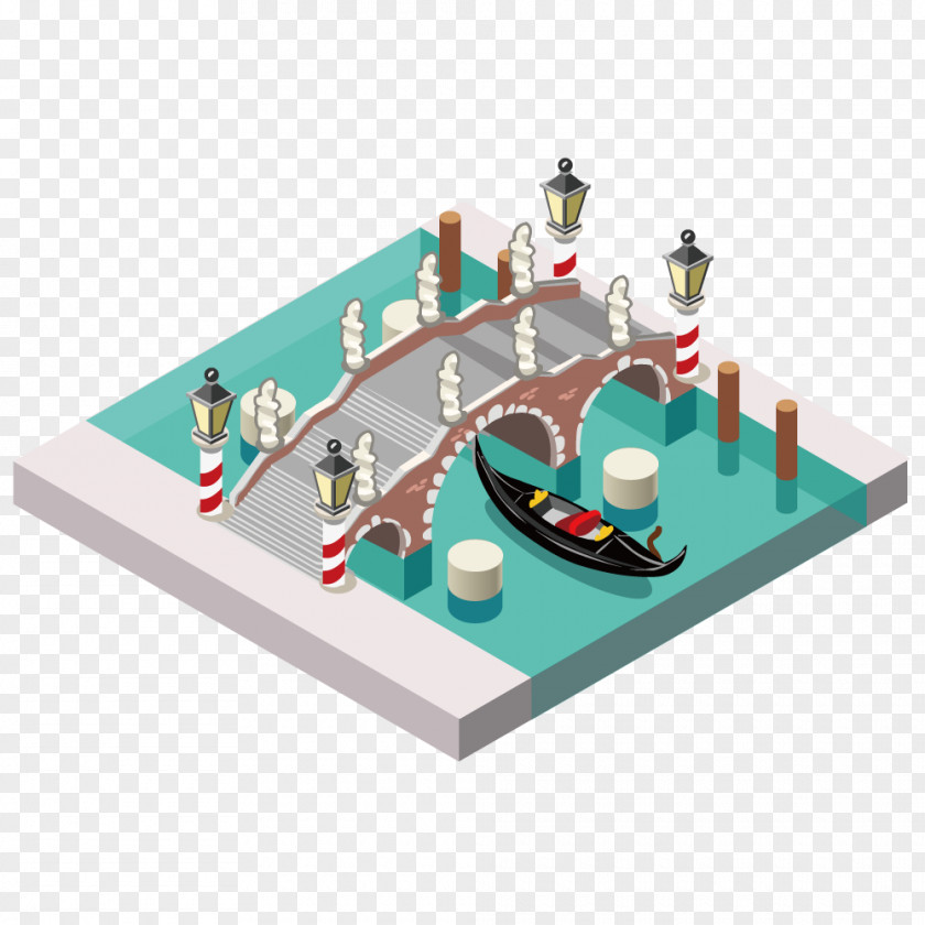Venice Bridge Vector Building Isometric Projection Graphics In Video Games And Pixel Art Illustration PNG