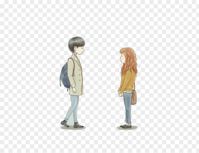 Couple Face To Picture Material Korean Drama Fan Art Drawing Illustration PNG