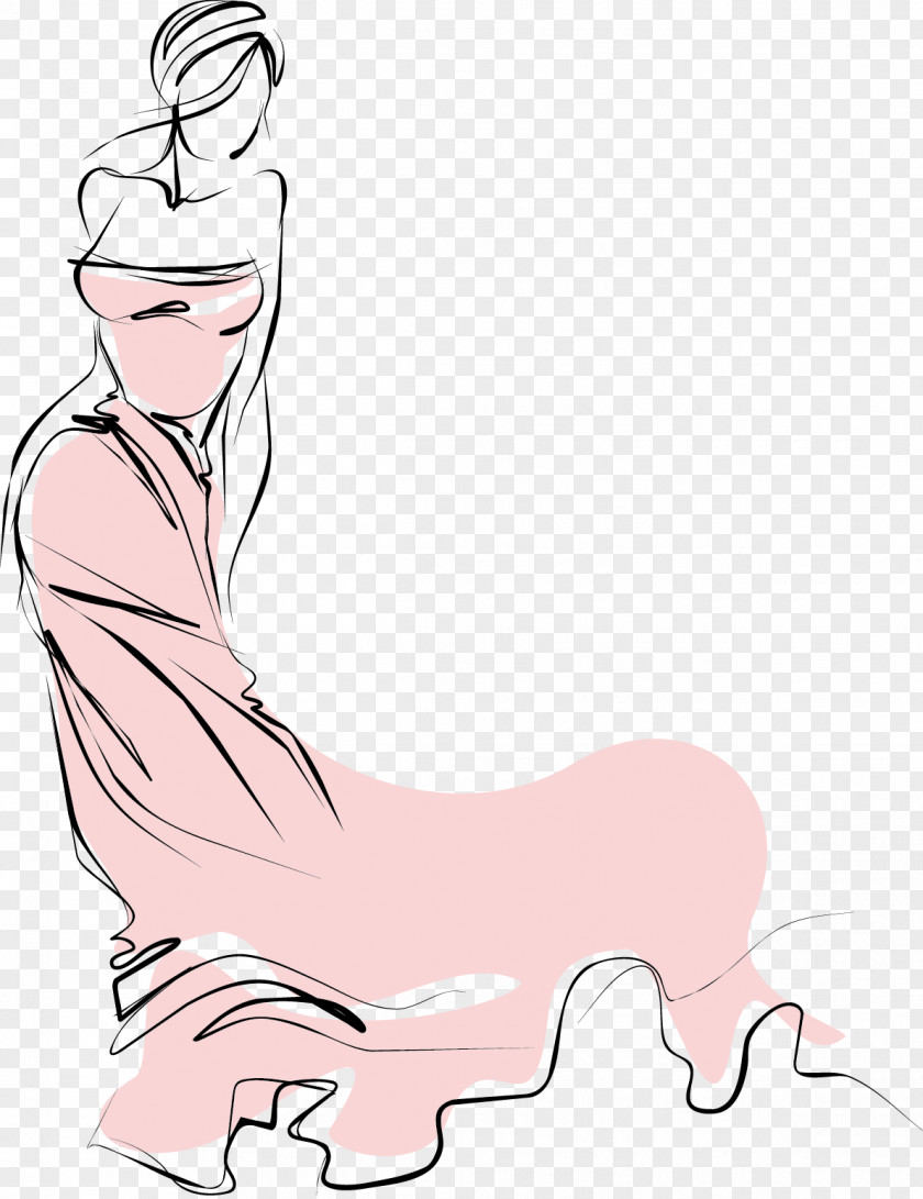 Fashionable Dress Drawing Woman Stick Figure PNG