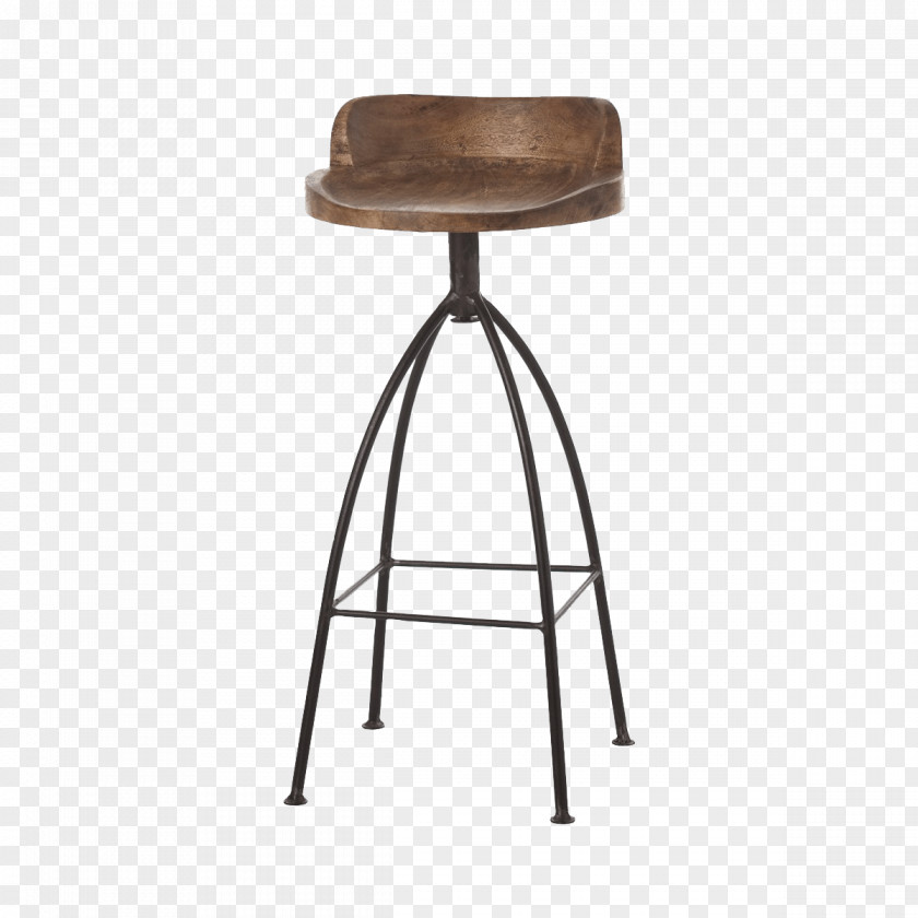 Iron Stool Bar Wood Table Seat PNG