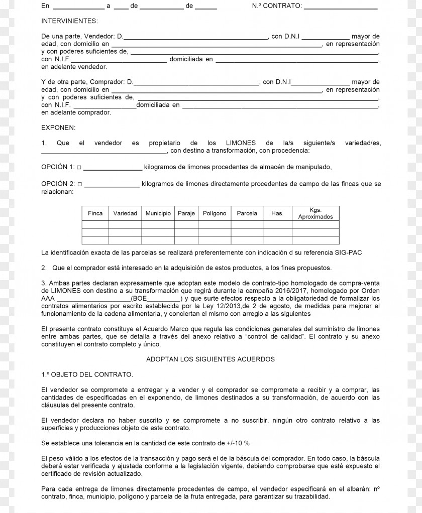 Contrato Document Contract Of Sale Statute Raw Material PNG