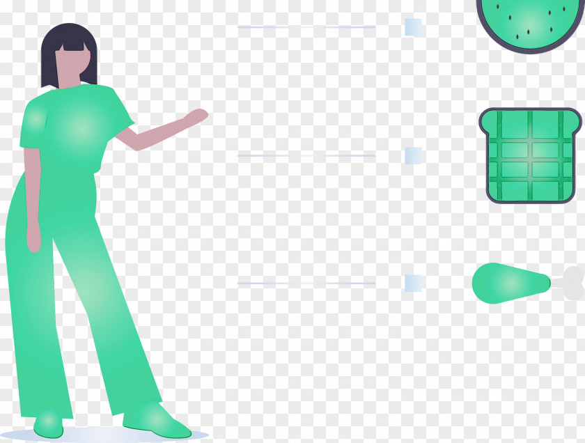 Green Standing Line PNG
