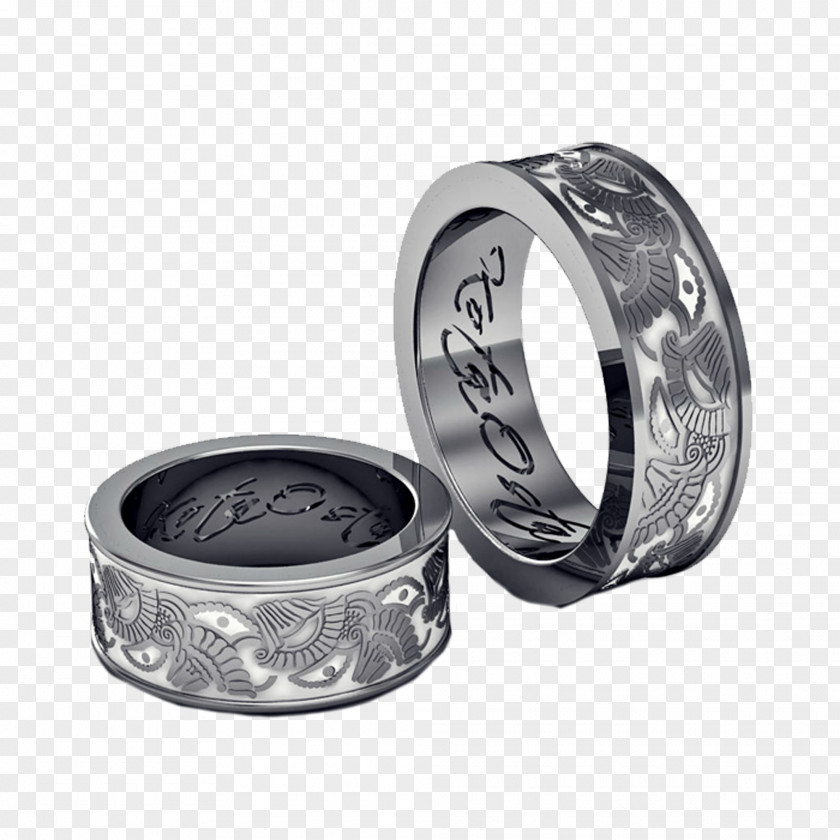 Silver Ring Pattern Wedding Platinum PNG