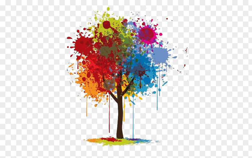 Tree Painting On Wall Graphic Design Arts PNG