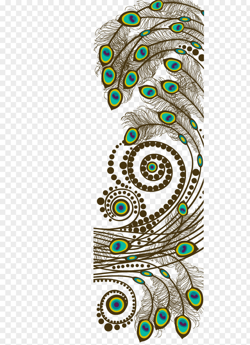 Peacock Feather Motif Peafowl PNG