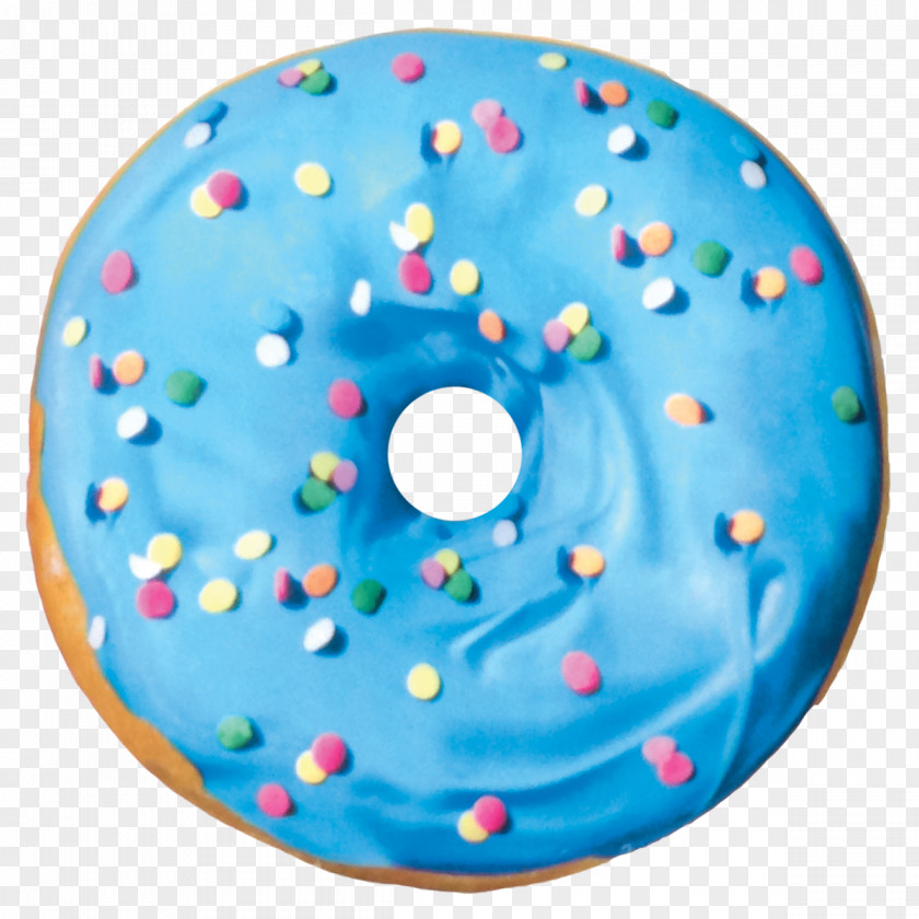 Donut Ice Cream Donuts Frosting & Icing Pillow Blue PNG