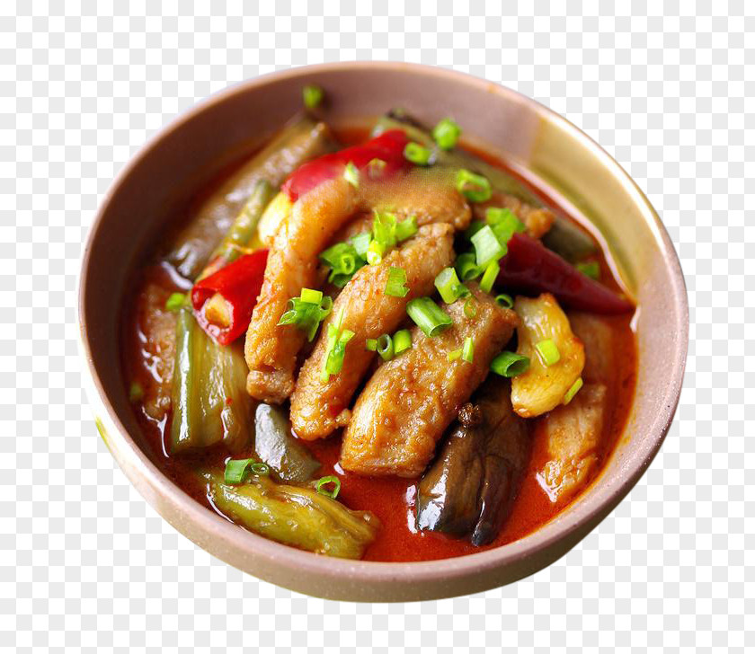 Liu Broiled Eggplant Twice Cooked Pork Red Curry Braising Vegetable PNG