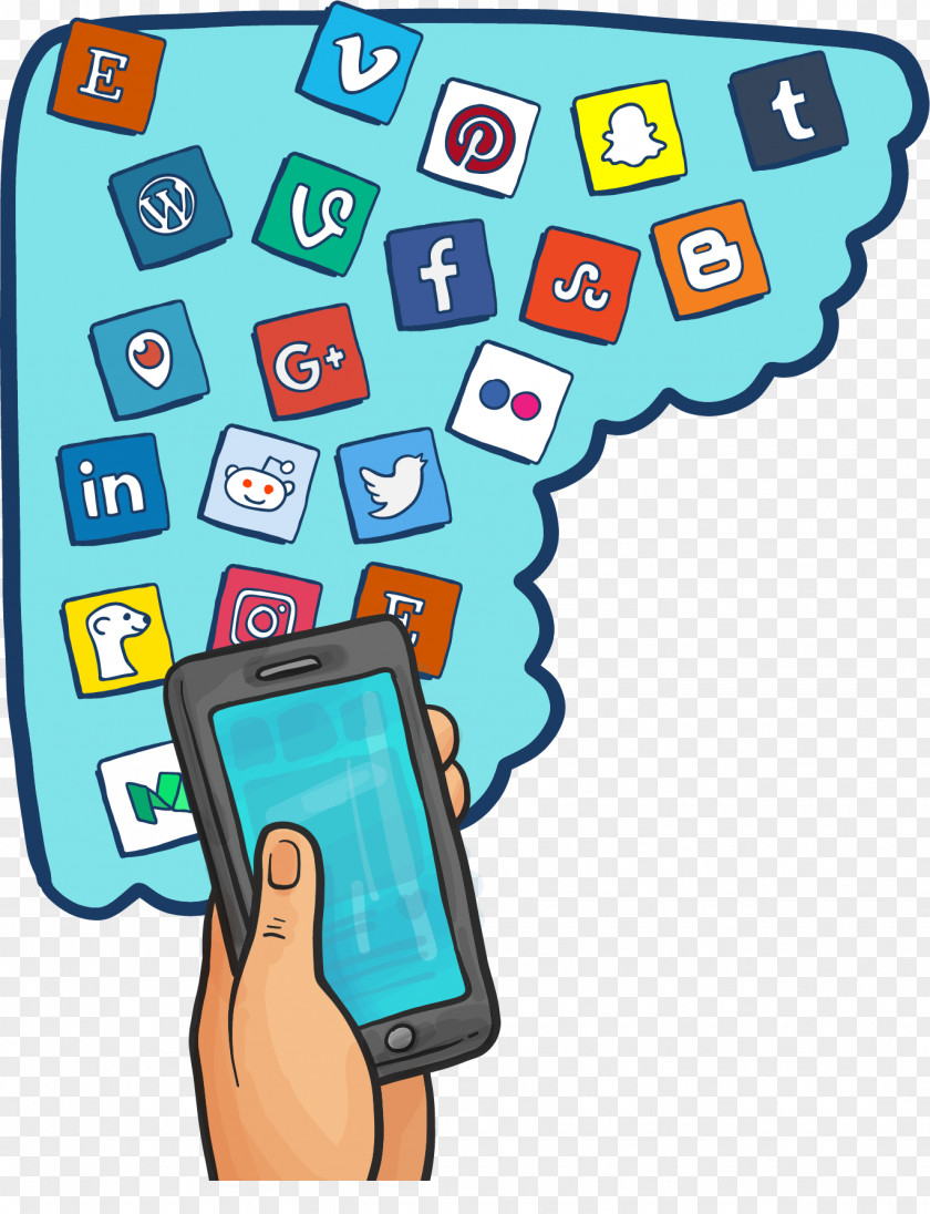 The Hands Of Smartphone Social Media Network Icon PNG