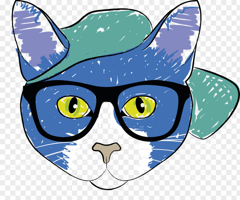 Cat Wearing Sunglasses Kitten Glasses Pet Clip Art PNG