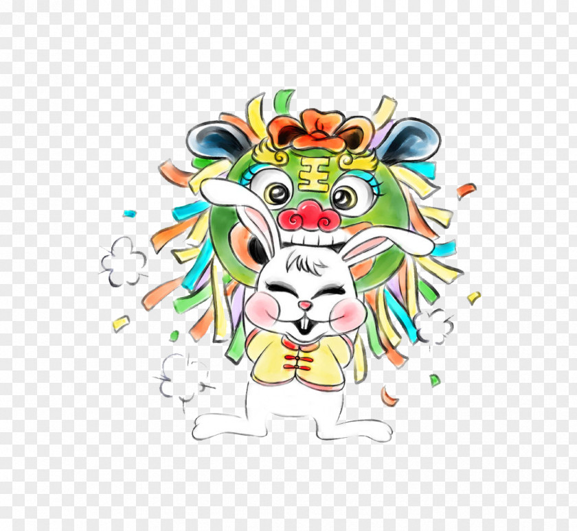 Lion Cartoon Rabbits Lichun I Ching Chinese Zodiac Rabbit Fortune-telling PNG