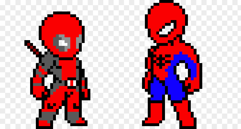 Deadpool Pixel Art Spider-Man Venom Drawing PNG