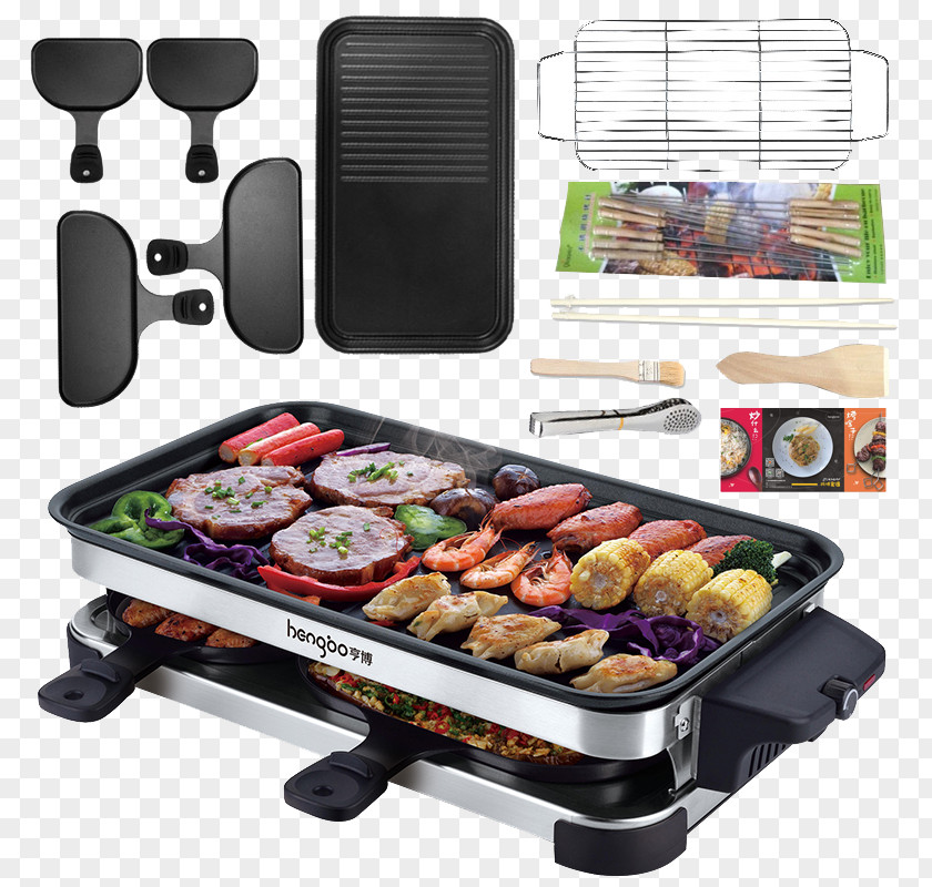 Double Multifunction Electric Oven Barbecue Teppanyaki Furnace Baking PNG