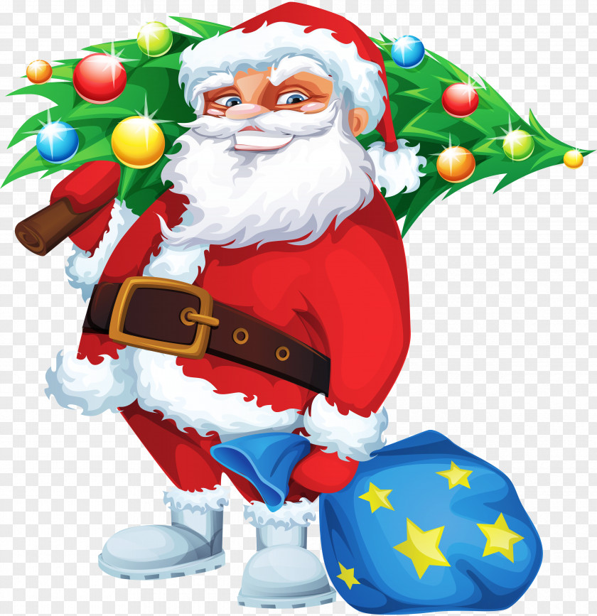 Santa Claus Christmas Tree Cdr PNG