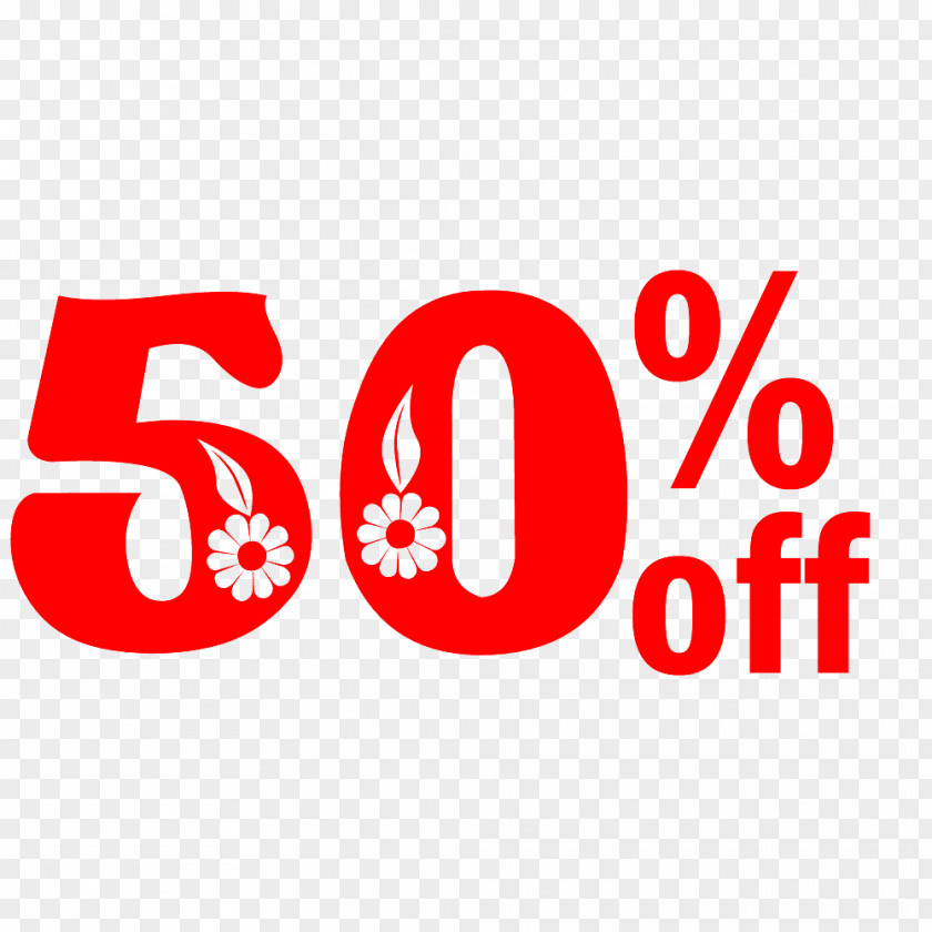Spring Sale 50% Off Discount Tag. PNG
