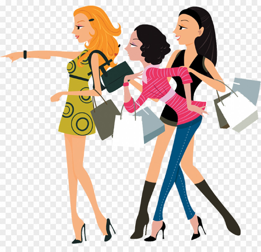 Woman Shopping Fashion Handbag Clip Art PNG