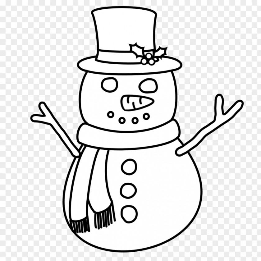 Drawing Snowman Line Art White Cartoon Finger Clip PNG