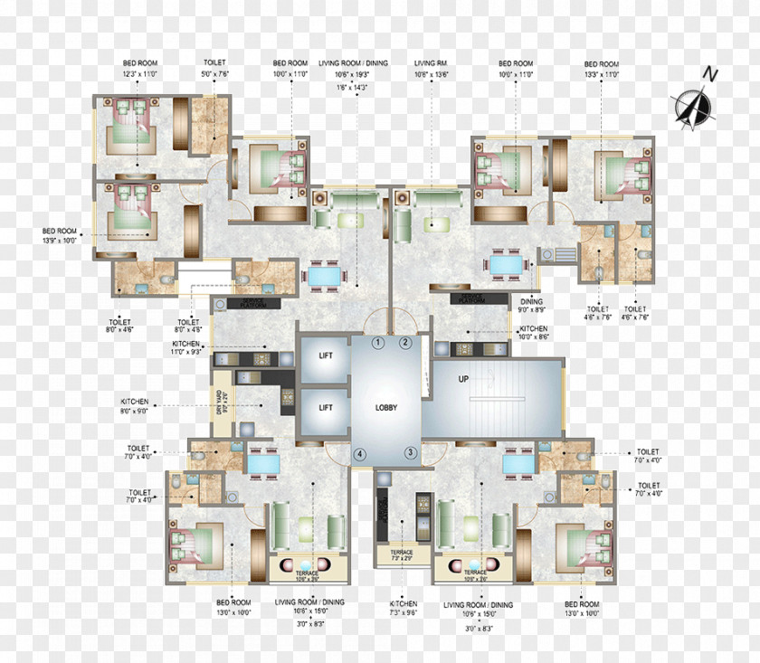 Mahavir Wing-B Galaxy A On Earth Floor Plan PNG