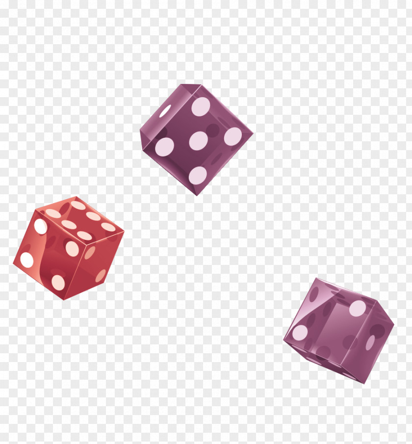 Purple Simple Dice Floating Material Game PNG