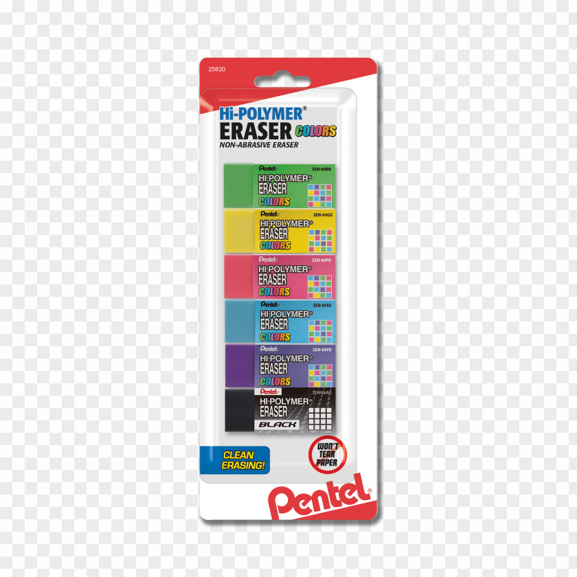 Eraser Paper Pentel Polymer Office Supplies PNG