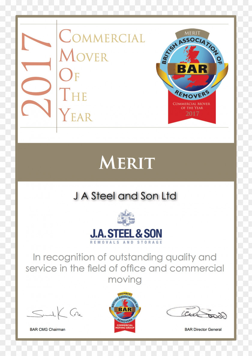 Certificate Of Merit Logo Font Brand Line British Association Removers PNG