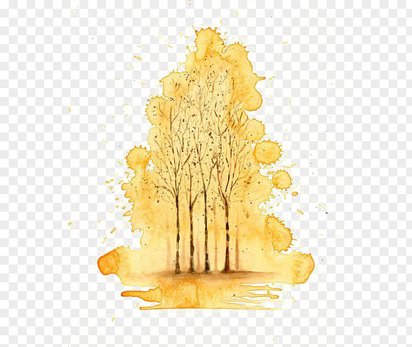 Forest Watercolor Painting Paper PNG