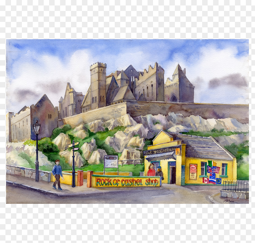 Painting Rock Of Cashel Kilkenny Watercolor Galway PNG