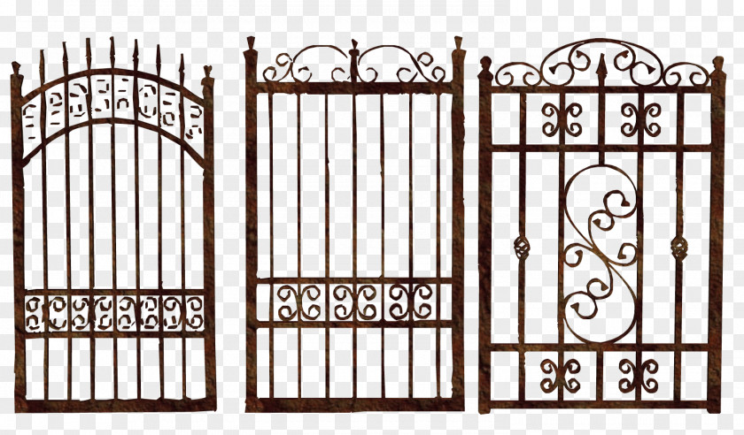 Three Kinds Of Iron Gate Fence Grille PNG