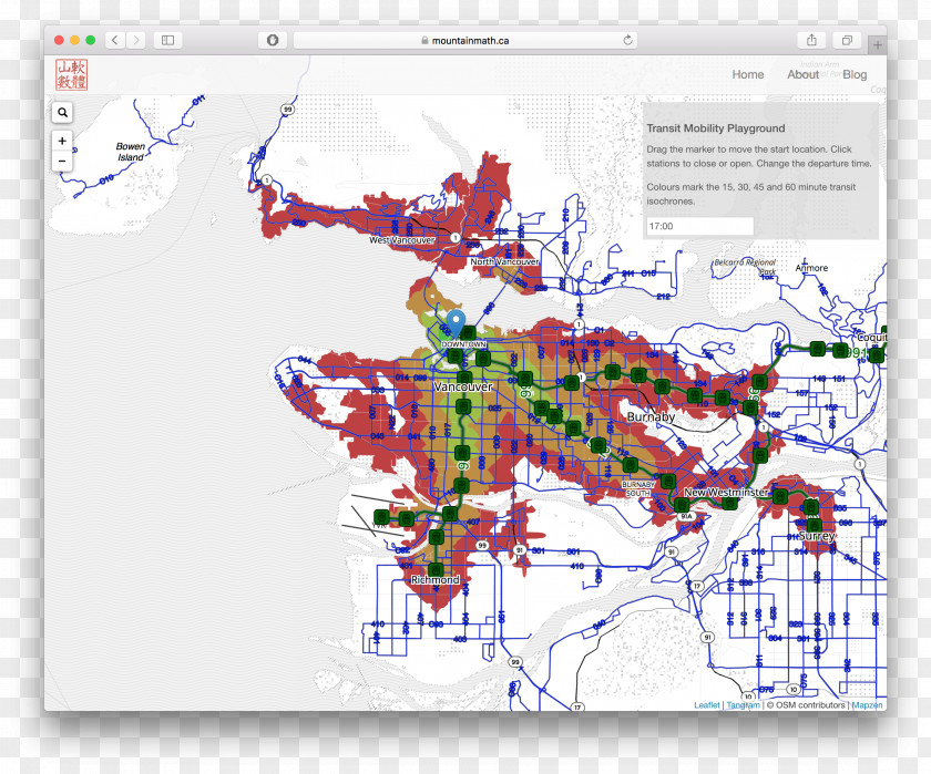 Map Mobi Vancouver Visualization TransLink PNG