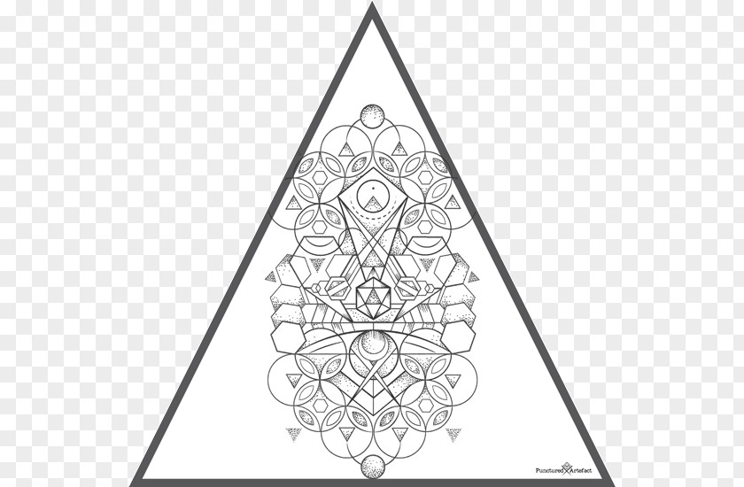 Sacred Geometry Triangle Point Symmetry Pattern PNG