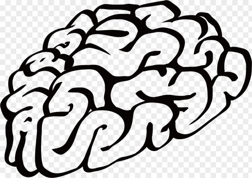 Vector Simple Hand-painted Brain Cartoon Drawing Clip Art PNG