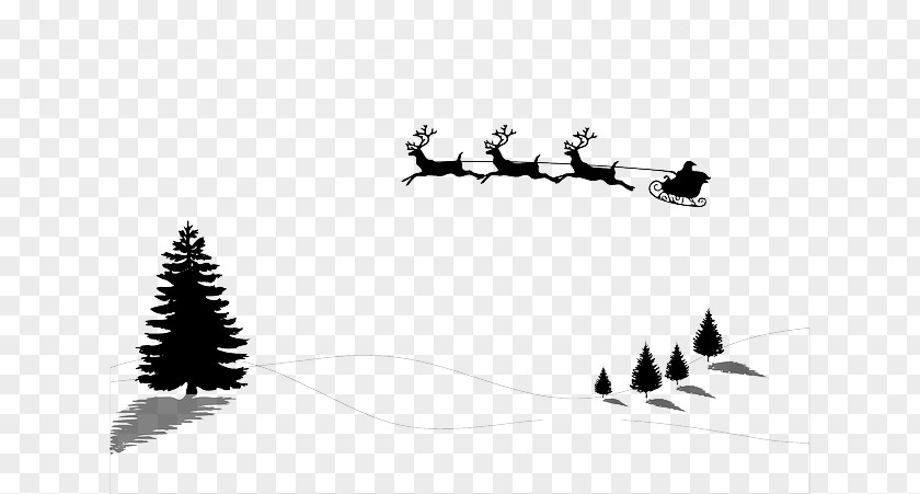 Deer And Christmas Tree Santa Claus A Carol Card Greeting & Note Cards PNG