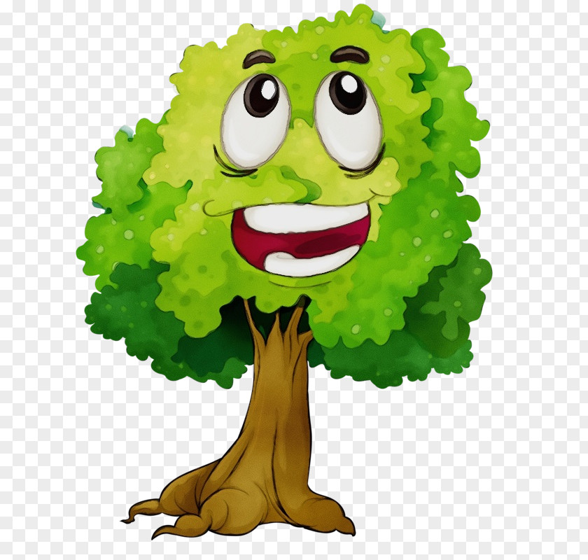 Fictional Character Animation Green Cartoon Tree Clip Art Leaf Vegetable PNG