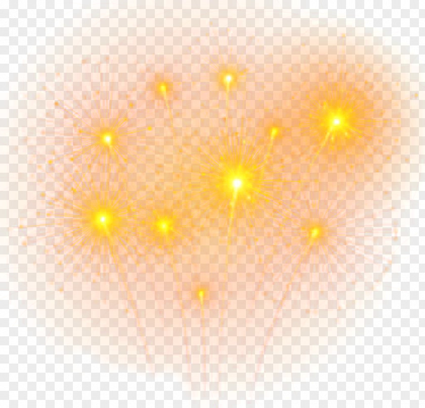 Hand-painted Fireworks Light Yellow Computer Pattern PNG