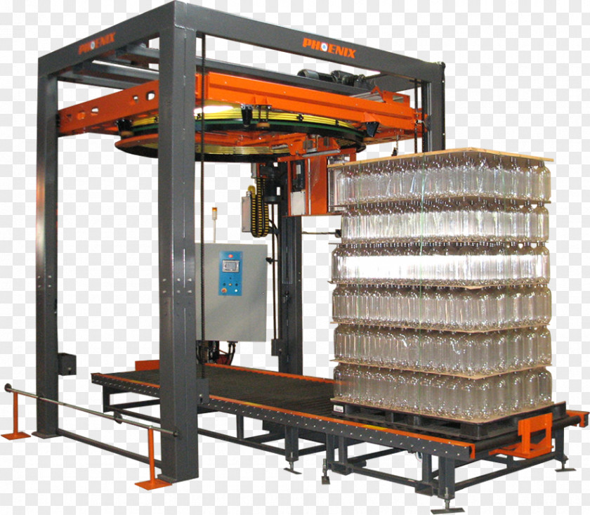 Orbital Overlap Stretch Wrap Pallet Production Line Machine Product Lining PNG