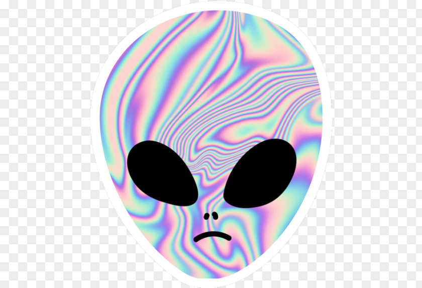 Psychedelic Art Magenta Skull Silhouette PNG