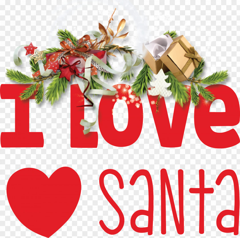 I Love Santa Christmas PNG