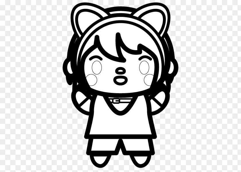 Cat Black And White Catgirl Ear PNG