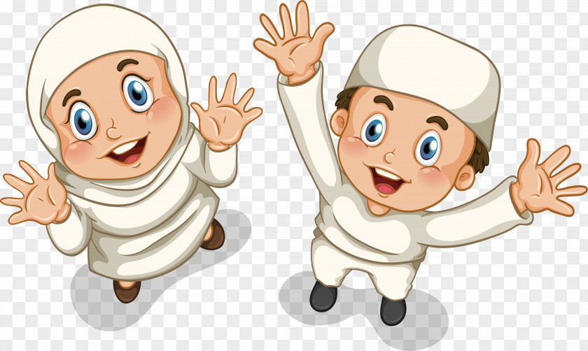 Children Playing Muslim Islam Boy Illustration PNG