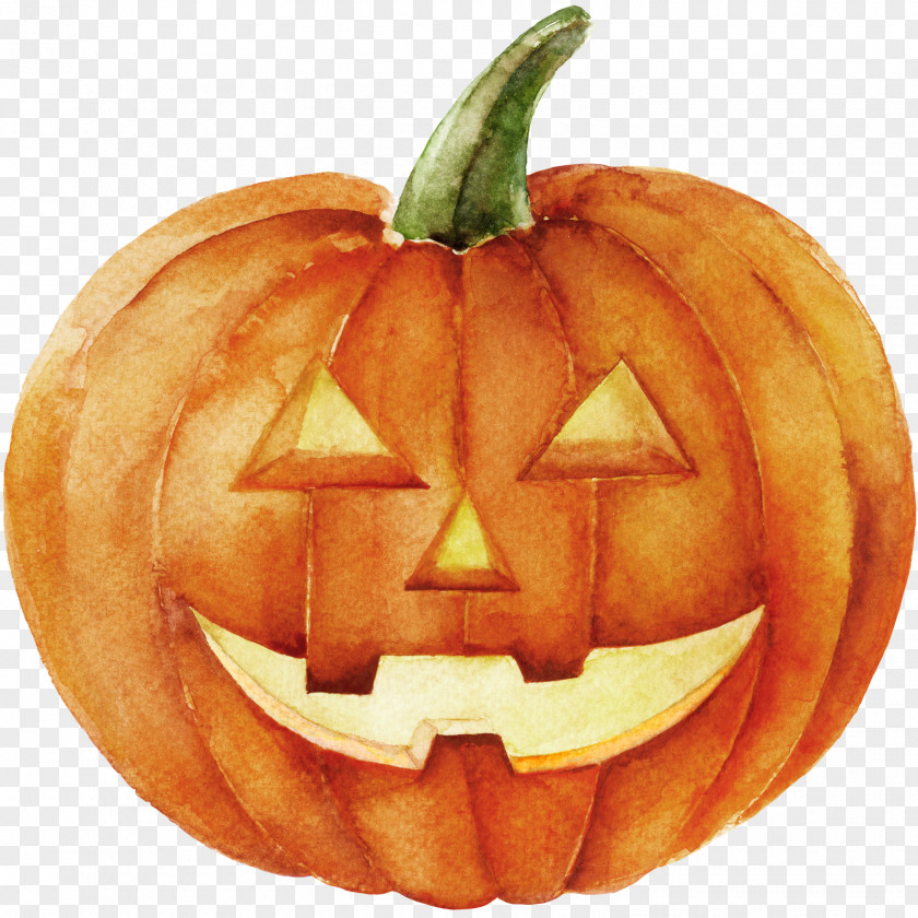 Pumpkin Jack-o'-lantern Jack Skellington Watercolor Painting Halloween PNG