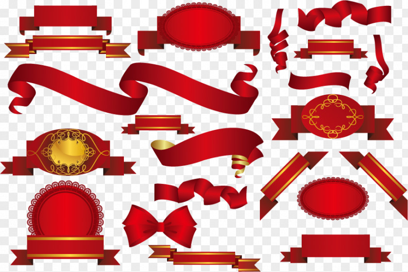 Red Ribbon Vector Material Adobe Illustrator Download PNG