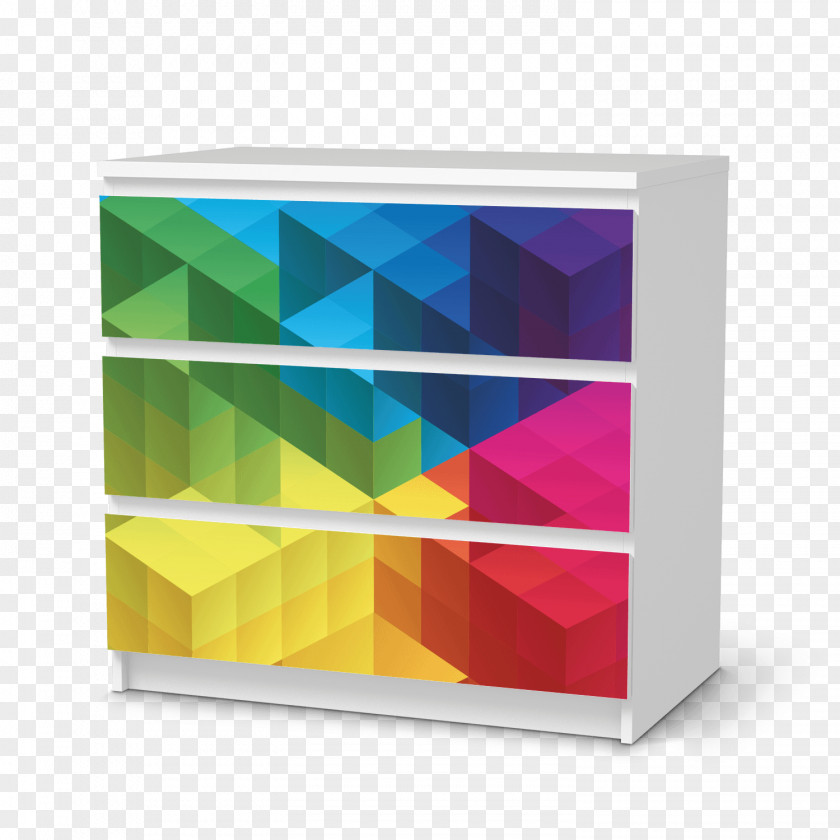 Colorful Cubes Drawer Pantone Matching System Commode PNG